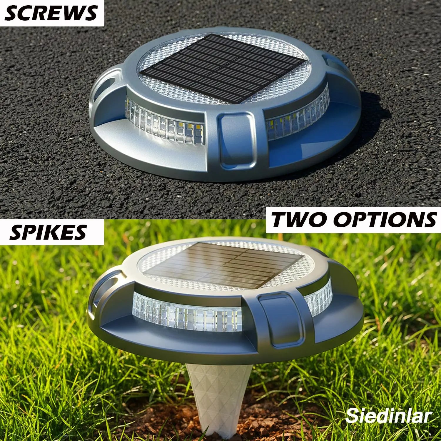 Siedinlar Solar Powered Driveway and Deck Lights - Waterproof 4-Mode 40 LED Heavy-Duty Aluminum Outdoor Ground Lighting for Walkways, Pathways, Steps, Yards, Patios, and Gardens (4 Pack)